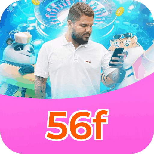 Interface do aplicativo 56f mostrando jogos disponíveis no iOS e Android
